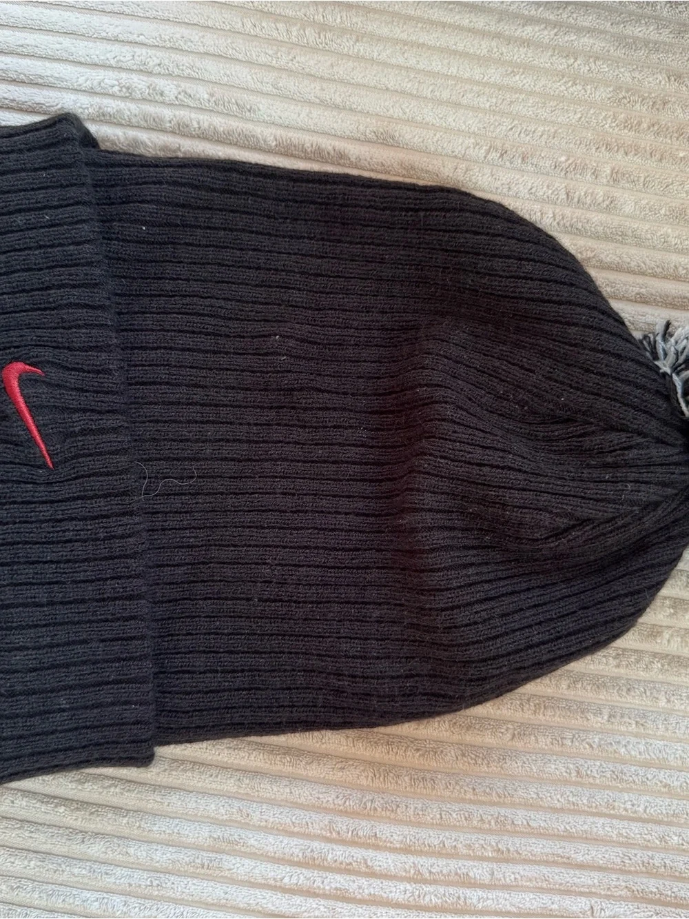 Harvard Nike Black Knit Pom Beanie